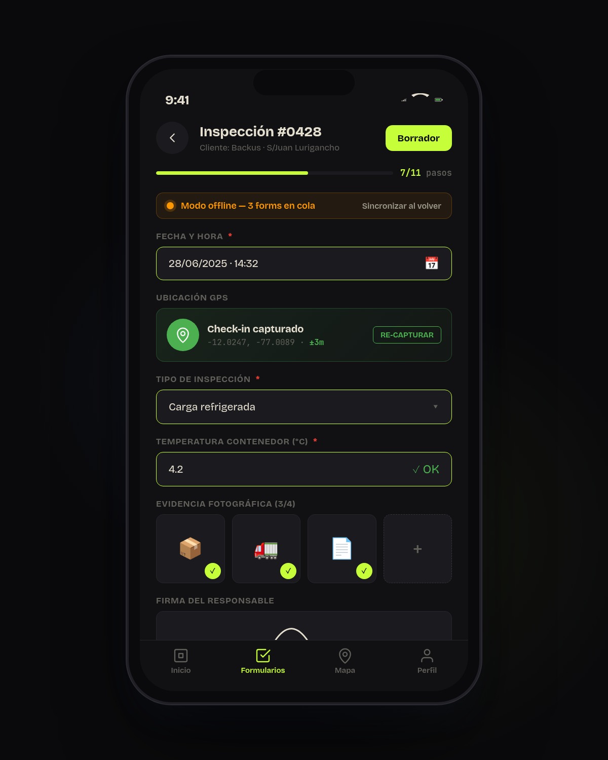 App móvil de formularios SITECH